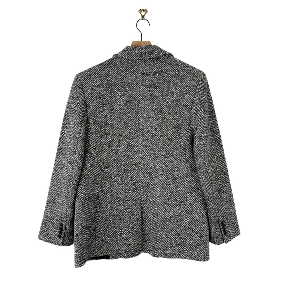 Banana Republic Olinda Oversized Italian Herringbone Blazer Grey Sz S - Picture 8 of 15